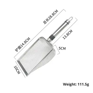 Paletta per lettiera per gatti in acciaio inossidabile con fori fini, filtro a fori piccoli per sabbia minerale e bentonite, grande paletta metallica per escrementi, per il commercio transfrontaliero dalla Cina - Product Image 6