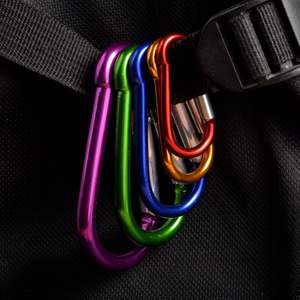 Mousqueton d'extérieur en alliage d'aluminium en forme de gourde, 4 tailles, boucle d'escalade, accessoire porte-clés, multicolore - Product Image 5