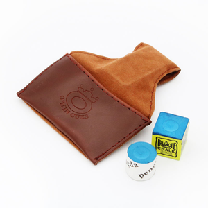 Porte-<span class=keywords><strong>craie</strong></span> de billard/snooker en cuir noir/marron de qualité supérieure - Product Image 3