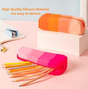 Biểu Tượng Tùy Chỉnh Thân Thiện Với Môi Bền Xách Tay Silicone Dây Kéo Đóng Cửa Chống Nước Đa-Chức Năng Đơn Giản Thiết Kế Bút Pouch Túi - Product Image 2