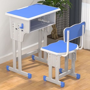 Bureaux et chaises métalliques en gros pour écoles primaires et secondaires ; Ensembles bureau-chaise individuels et doubles pour la formation, idéaux pour les écoles et les centres de tutorat - Product Image 1