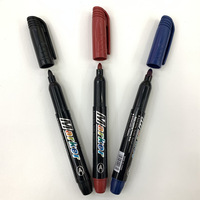 Marqueur permanent U+ noir à base d'huile, imperméable, séchage rapide, pointe oblique et fine, largeur d'écriture 3 mm, 3 couleurs, 14,5x1,5 cm, vente en gros