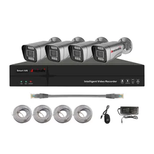 4 Channel Camera Home camera security system with Built in Mic POE CCTV security cameras kits remote viewed Monitoring System