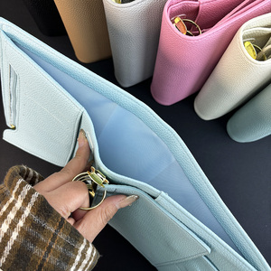 Nouvel organiseur de classeur à feuilles mobiles durable pour usage quotidien, portable, A6, bleu clair, avec couverture portefeuille en grain de litchi - Product Image 4