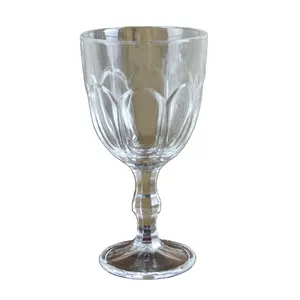 Vidro Água Cálice Bulk Com Esculpido Flower Design Stemware vinho uísque tiro Soju copos tumbler