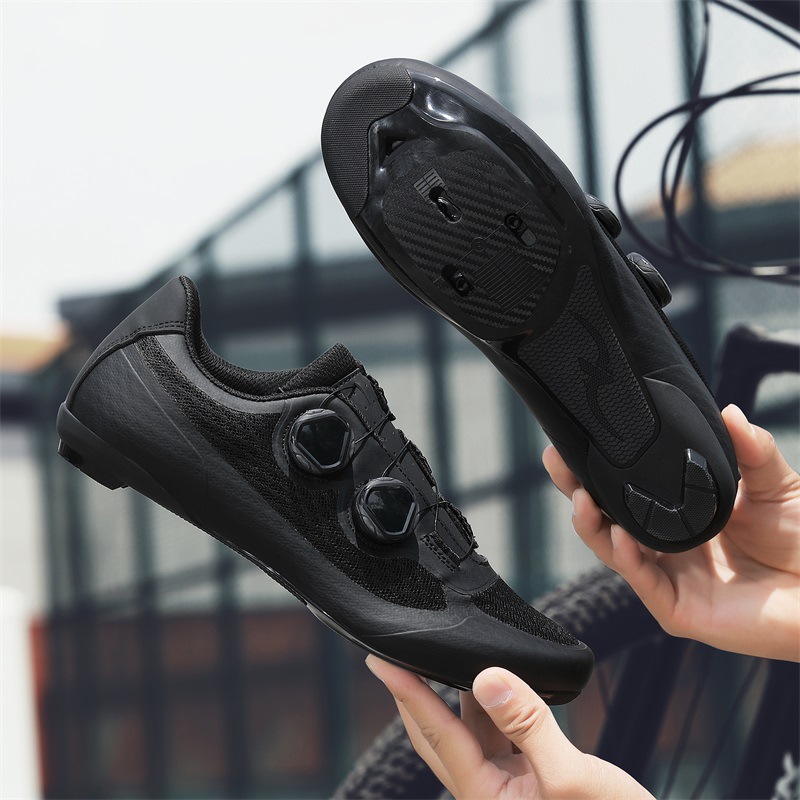 All black road lock shoes