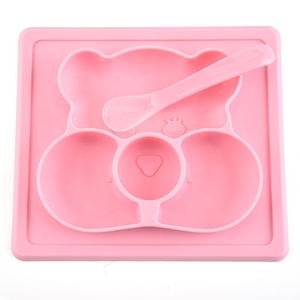 Vente chaude : Assiette compartimentée en silicone pour enfants et bébés, avec cuillère, motif dessin animé, pour l'alimentation, en matériau de qualité alimentaire - Product Image 5