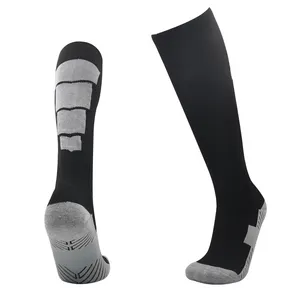 Football sports athletic socks compression knee high socks black white multicolored suppliers man sock thick wholesale fubol