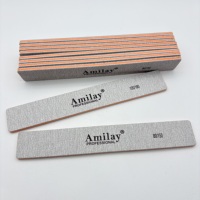 Lime à ongles zébrée personnalisée avec logo de marque OEM/ODM (outils de manucure professionnels double face en émeri pour salons et entreprises de vente en gros)