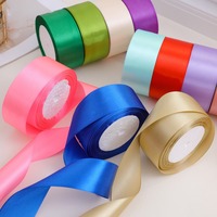 Ruban en satin 3,8 cm, vente chaude 2026, pour emballage cadeau, ruban en polyester pour fleurs et boîtes cadeaux, rouleau de 25 yards pour emballage de cadeaux