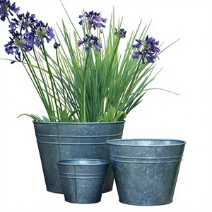 Jardinière Circulaire en Métal Galvanisé de Qualité Supérieure Amson Brass, Décoration de Jardin et de Maison, Style Classique Moderne, Écologique, Personnalisable - Product Image 1