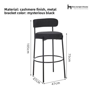 <span class=keywords><strong>Tabouret</strong></span> <span class=keywords><strong>de</strong></span> <span class=keywords><strong>bar</strong></span> haut <span class=keywords><strong>de</strong></span> style vintage français moderne avec dossier, cadre en acier carbone pour salon et hôtel, chaise <span class=keywords><strong>de</strong></span> <span class=keywords><strong>bar</strong></span> d'îlot - Product Image 5