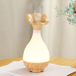 <span class=keywords><strong>Diffusore</strong></span> di Aromi a Ultrasuoni a Forma di Vaso di Loto, Umidificatore a Nebbia Fredda <span class=keywords><strong>con</strong></span> Luce LED Calda Effetto Legno, Regalo per la Casa, Personalizzazione Logo all'Ingrosso - Product Image 6