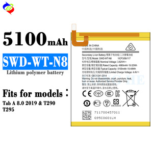 <span class=keywords><strong>Batteria</strong></span> Originale <span class=keywords><strong>Samsung</strong></span> SWD-WT-N8 da 5100mAh per <span class=keywords><strong>Samsung</strong></span> Galaxy Tab A 8.0 2019 T290 T295, <span class=keywords><strong>Batteria</strong></span> Sostitutiva per <span class=keywords><strong>Tablet</strong></span> - Product Image 2