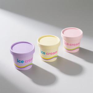 Muestra Gratuita de Envase Desechable para Helado de Grado Alimenticio, Tarrina de 8 oz para Yogurt Congelado, Gelato, Helado, Vaso de Papel con Tapa de Papel - Product Image 2