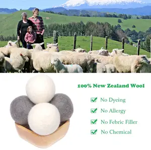 Commercio all'ingrosso di 6 Pack Eco Friendly Lavanderia Lana Dryer Balls con il Sacchetto di Cotone