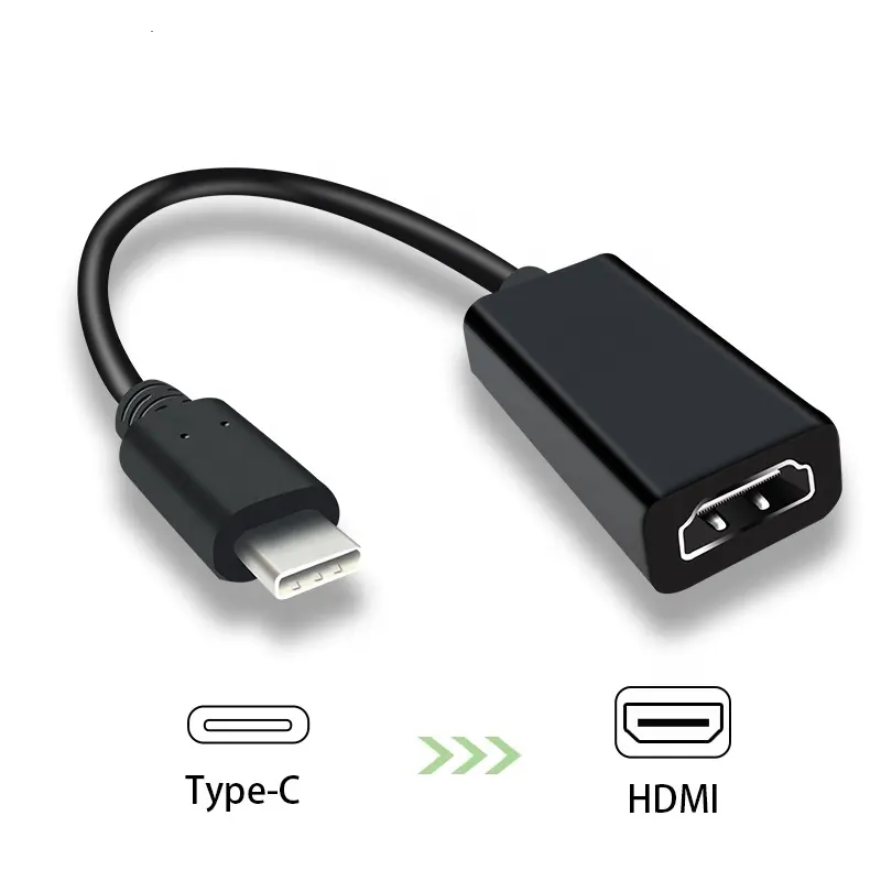 20cm 4K Type C vers HDMI Adaptateur USB 3.1 USB-C USBC vers Adaptateur HDMI Mâle à Femelle Câble Convertisseur