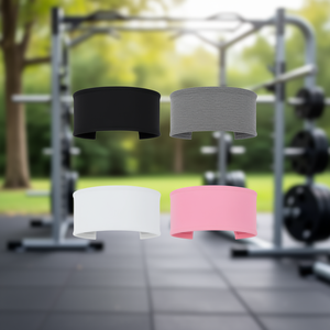 Bandeaux de sport élastiques pour femmes, 4 pièces, noir, gris, blanc, rose, confortables, pour la gym, l'entraînement quotidien, le style de vie décontracté - Product Image 2