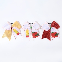 En gros, Nœuds pour le coiffage en ruban gros-grain de 7 pouces, motif crayon et pomme, pour la rentrée scolaire, pour filles