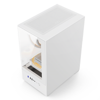 Boîtier de jeu blanc Mini Tower avec vue panoramique, compatible avec un refroidisseur liquide de 240 mm