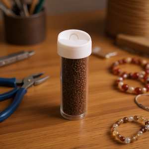 Perline ILAN Abalorio 3mm Colore Caffè per Creazione di Gioielli, 12 Pezzi per Tubo - Product Image 3