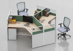 Escritorio Modular de Oficina en Forma de Y de Madera para Varios Trabajadores, Venta Directa de Fábrica Moderna, para Centro de Llamadas, con Opciones para 2/3/4/6 Personas - Product Image 2