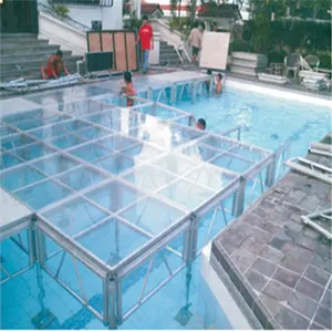 สี่คอลัมน์แก้วเวทีแต่งงานพับแก้วแบบพกพาเวทีแพลตฟอร์มอลูมิเนียมประกอบเวทีแต่งงานแพลตฟอร์ม - Product Image 4