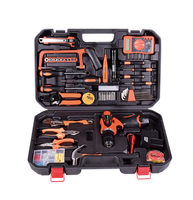 Juego de Herramientas Manuales Profesionales Naranja de 117 Piezas, Kit de Herramientas Eléctricas Inalámbricas para Bricolaje, Portátil, Certificado MSDS, OEM, Superventas