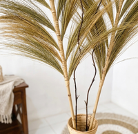 Décoration artisanale écologique en roseaux naturels séchés style pampa pour vases, idéale pour mariages, fêtes et décoration intérieure