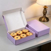 Boîte d'expédition en carton ondulé couleur pastel écologique personnalisée avec revêtement UV finition mate et fermeture magnétique pour pâtisseries, biscuits et macarons