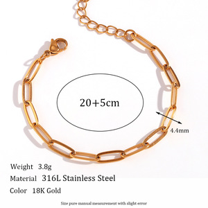 Braccialetto alla caviglia con catena del piede da <span class=keywords><strong>donna</strong></span> senza appannamento De Cheville PVD Jewelry cavigliere in acciaio inossidabile placcato <span class=keywords><strong>oro</strong></span> 18 carati per le donne - Product Image 3