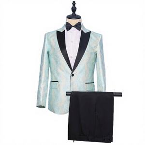 Nouvelle collection automne 2023 : Costume en laine coréen ajusté grande taille à simple boutonnage avec fermeture éclair pour mariage et performance chorale - Product Image 3