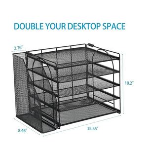 Metal Mesh Desk <b>Organizers</b> and Accessories 5 Tier Paper <b>Organizer</b> with <b>File</b> Holder Document <b>Organizer</b> China - Product Image 4