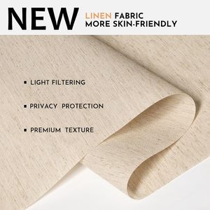 Persilux Ánh Sáng Lọc Con Lăn Màu Kem Linen Vải Nhiệt Cách Điện UV Bảo Vệ Không Dây Cho Các Cửa Sổ - Product Image 2