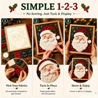 Kit d'art textile de Noël personnalisé OEM DIY, vente en gros d'usine, ensemble de peinture sur tissu sans couture avec cadre