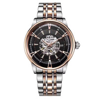 Montre mécanique automatique Citizen haut de gamme, boîtier en acier inoxydable, verre minéral renforcé, bracelet en cuir véritable
