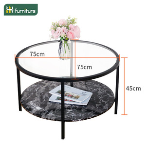 Mesa de centro con diseño de mármol de estilo europeo y americano, para sala de estar, de lujo ligero, mesa sencilla de alta gama. - Product Image 4