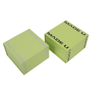 กล่องของขวัญกระดาษแข็งรูปทรงหนังสือแม่เหล็กสีเขียวพิมพ์โลโก้ UV ตามสั่ง - Product Image 4