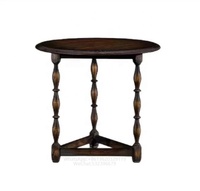 Table d'Angle Matte Vintage en Bois de Pin Brun Foncé Vente en Gros de Meubles de Salon Atelier