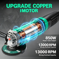 Meuleuse d'angle sans balais DongCheng DCA 850W 125mm 11800RPM, machine à meuler, tailler et polir le métal, idéale pour le bricolage