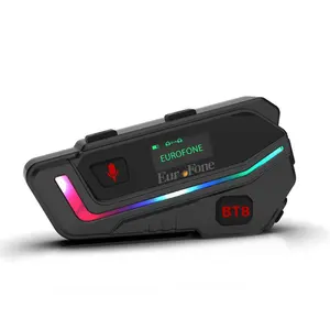 Impermeabile IP67 nuovo chiamante ID schermo LCD Display MP3 casco bluetooth citofono auricolare stereo 6 piloti BT8