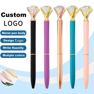Heada HD09 Ballpoint Luxury Promotional Customized <b>Gold</b> Multi-Functional Novelty Logo <b>Pen</b> Laser Engraving Crystal Big - Product Image 1