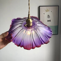 Lampes suspendues modernes en verre avec cadre en fer nordique LED pour intérieur, couleur or, fleur, blanc chaud, couverture à 360°, économie d'énergie, garantie 2 ans