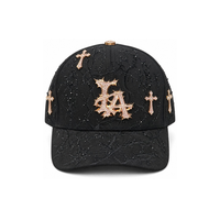 Casquette de baseball de luxe San Judas 31 G5 HatsTadeo à 5 panneaux, avec badge métallique 3D, doublure en satin, visière large incurvée en daim et strass