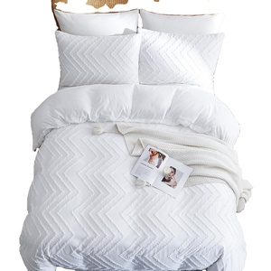 Trắng Duvet cover Vua kích thước, Boho chần sợi nhỏ bedding Set cho tất cả các mùa, thêu tồi tàn Chic <span class=keywords><strong>Comforter</strong></span> - Product Image 1