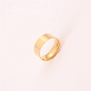Bagues simples en acier inoxydable, 6MM, 2 pièces <span class=keywords><strong>pour</strong></span> hommes et femmes, anneau doré, bandes épaisses, empilables, Couple, disponibles en or - Product Image 3