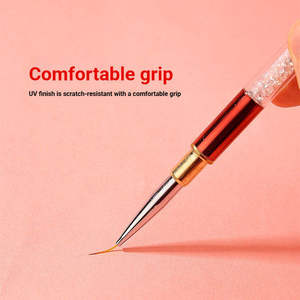 Ultra <b>Fine</b> Tip Nail <b>Liner</b> Brush Anti Shedding Nylon Hair Smooth Line Striping Flower Design Nail Art Tool with Custom Logo - Product Image 6