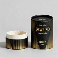 Boîtes cylindriques en papier personnalisées avec logo noir en gros pour parfum, café, aliments, verres, emballage pour cadeaux