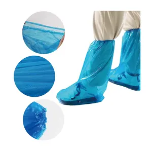 Good Quality Lightweight Dustproof Waterproof Transparent Customized Boot Cover Disposable Pe Shoe Covers