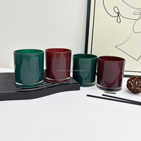 Bocaux à bougies en verre de Noël vides de 430 ml, vente en gros, personnalisables, luxueux, vert foncé, bordeaux, pour la décoration intérieure